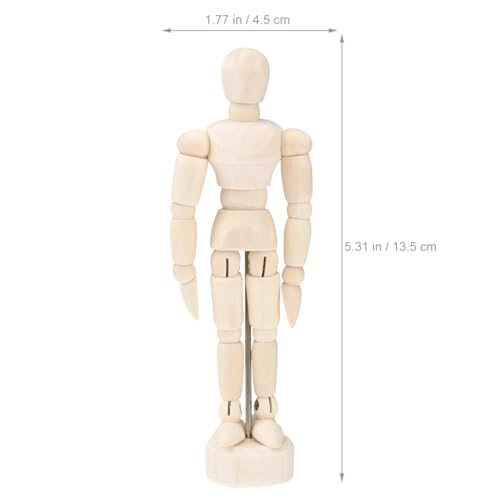 Image of DOITOOL Artists Wooden Manikin, 15 Pack 4.5 Inch Wooden Joints Drawing Mannequin, Artist Manikin with Stand, Flexible Posable Figure Model, Art Anatomy Sketch Props, Jointed Desktop Decoration