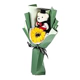 iplusmile 卒業シーズン向けソープフラワー花束 テディベア付き卒業 クラスメイトに贈る可愛い香皂花デコレーション インテリア装飾用