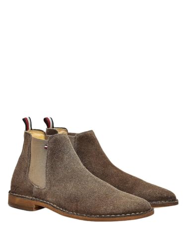 Tommy Hilfiger Bottines homme marron en cuir premium Fm0fm02859