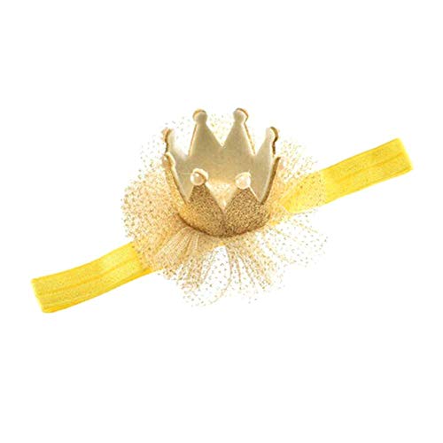 Unetox Baby Headbands Cute Elastic Multicolor Headwear Princess Lovely Chiffon Hairbands 1Pcs (Yellow)