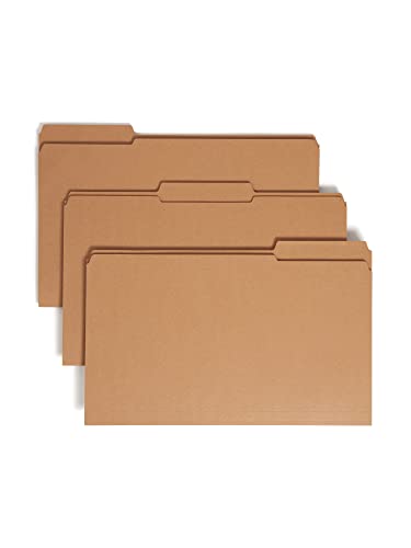 Carpetas de papel kraft legal de tres posiciones con pestaña reforzada para uso rudo
