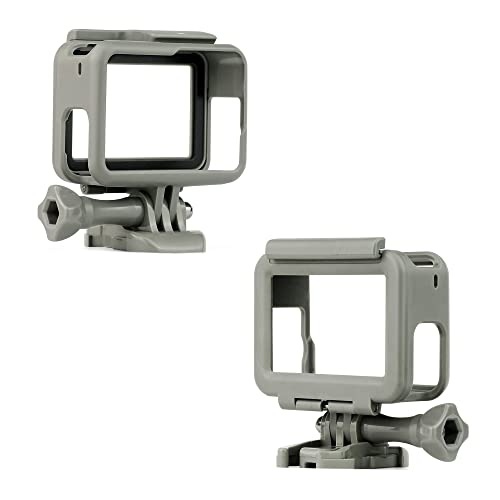 SOONSUN-Frame-Mount-Housing-Case-for-GoPro-Hero-5-6-7-Black-White-Silver-Hero-2018-Cameras-Protective-Housing-with-Buckle-and-Screw-All-Slots-Fully-Accessible-Gray