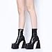 Uacllcau Platform Boots for Women Mid Calf Boots Square Toe Chunky High Heel Boots Side Zipper Ankle Booties