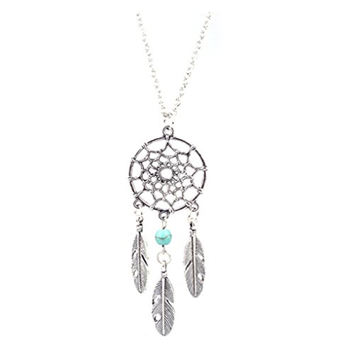 Bobury Collier Dream Catcher Beads Feather Pendant Trendy Long National Style Collier Accessoires de vêtements
