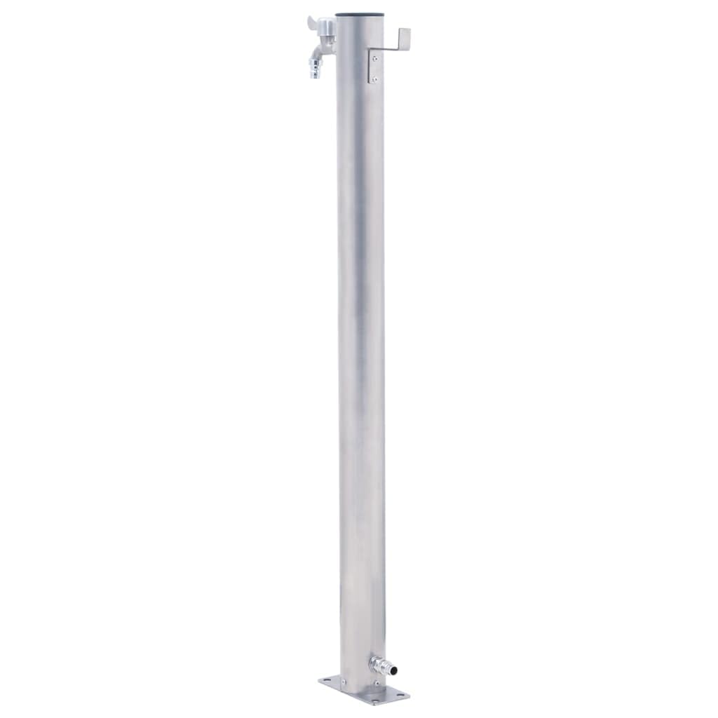 Fontana da giardino, per esterno. Fontanella a colonna moderna,in acciaio,Colonna d'Acqua da Giardino 40 cm Acciaio Inox Rotonda