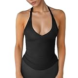 Photo Gallery auriselle top da donna canottiere con cinturino a u scollo sottile senza maniche canottiera estiva a coste con taglio sportivo, nero, m Photo Gallery auriselle top da donna canottiere con cinturino a u scollo sottile senza maniche canottiera estiva a coste con taglio sportivo, nero, m