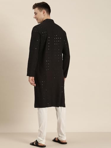 Image of Amazon Brand - Tavasya Men Rayon Blend Embroided Regular Kurta