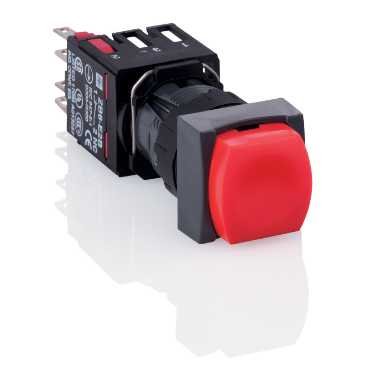 Schneider XB6CL42B Pulsante Sporgente, Rosso