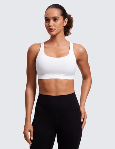 Image of CRZ YOGA Naked Feeling Strappy Sports Bras | Medium Support, Removable Pads, Yoga, Sleek, Scoop Neck, for Women
