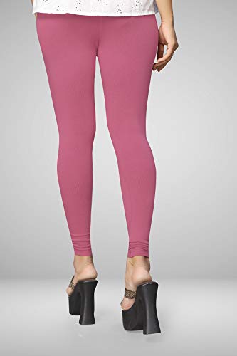 Image of Women's Cotton Skinny Leggings with Ankle Length Solid Pattern Mid Rise and Elastic Closure | Cotton Skinny Leggings for Womens