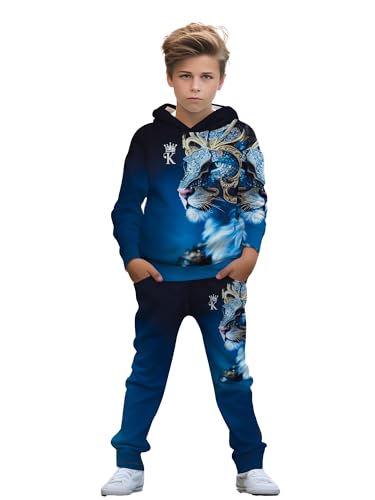 Image of boys' clothing sets, 2-Piece Hoodie & Pants Outfits for Boys Size 4-14 | Lightweight Non-Fleece Fall & Spring Clothing Sets