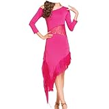 Enigmaire Vestido De Baile Latino con Flecos para Mujer,Tango Vestido Danza latinao,Vestido de Rumba Samba Traje,Vestidos Salsa Baile Mujer,para Falda de Samba,Tango,Disfraz de cóctel