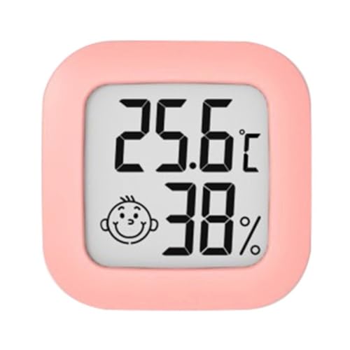 液晶デジタル温度計湿度計屋内部屋電子温度湿度計センサーゲージ家庭用気象観測所(Pink)