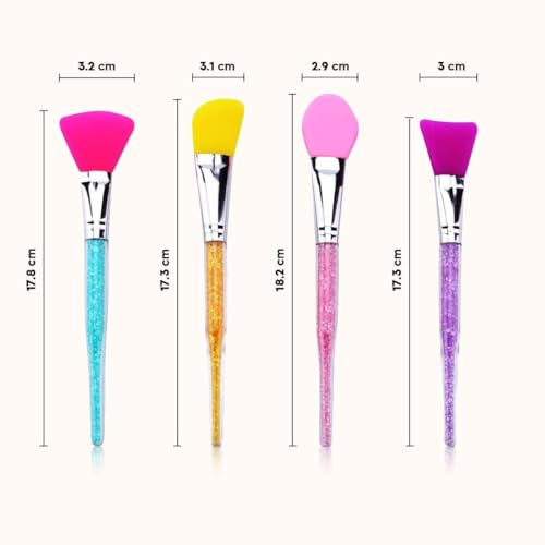 Image of Gleva Silicone Face Brush Beauty Tool, Facial Mud Applicator, Makeup Brushes Set Eye Cosmetics Blush Brush for Powder for Girl & Women (Yellow)