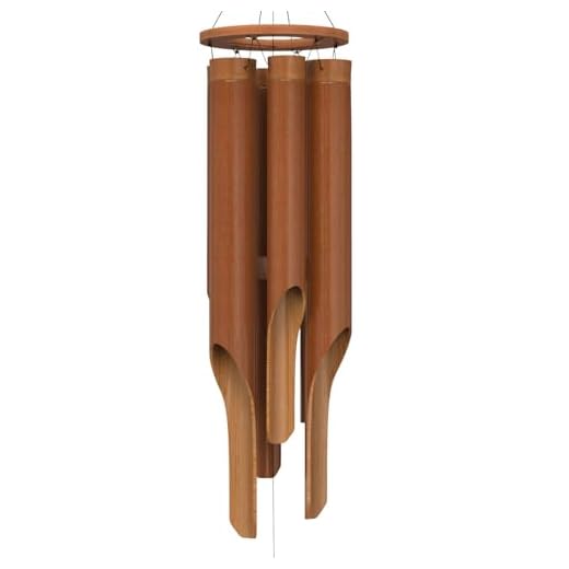 Nalulu Classic Bamboo Wind Chimes - Outside Outdoor Wood Wooden Windchimes, Large, Handcrafted with Calming Deep Tones, Ideal Home Decor or Gift for Any Occasion