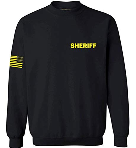 Awkward Styles Sheriff Sweatshirt with Flag on Sleeve Police Cop Duty Sweater