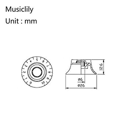 Musiclily Pro Gaucher Imperial Inch Size Cloche Bouton de Potentiomètre Top Hat Knobs pour USA Les Paul Style Guitare… - Les Beatles, Paul McCartney, John Lennon, RIngo Starr, George Harrison Musiclily Pro Gaucher Imperial Inch Size Cloche Bouton de Potentiomètre Top Hat Knobs pour USA Les Paul Style Guitare… – Image 3