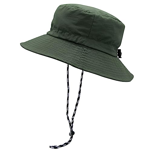 YAMEIZE Cappello da Pescatore Estivo con String - Impermeabile per Donne Uomo Cappello Safari Regolabile Antivento Bucket Hat UV400 Cappello da Pesca Spiaggia Walking Climbing