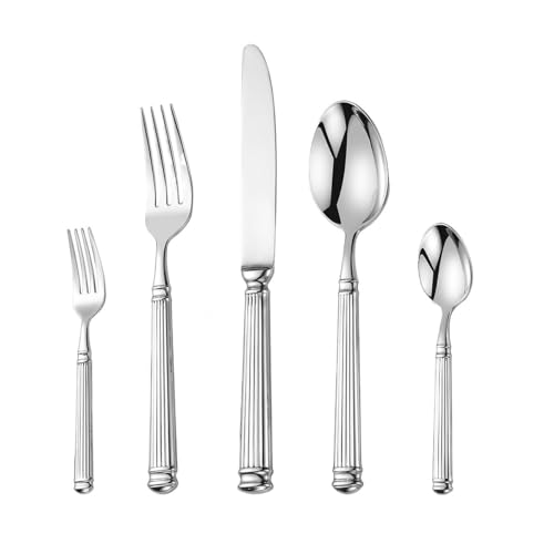 Zestaw sztućców ze stali nierdzewnej 304, 30-częściowy zestaw sztućców do domu i restauracji, noże do steków, widelce i łyżki, elegancka zastawa stołowa do jadalni