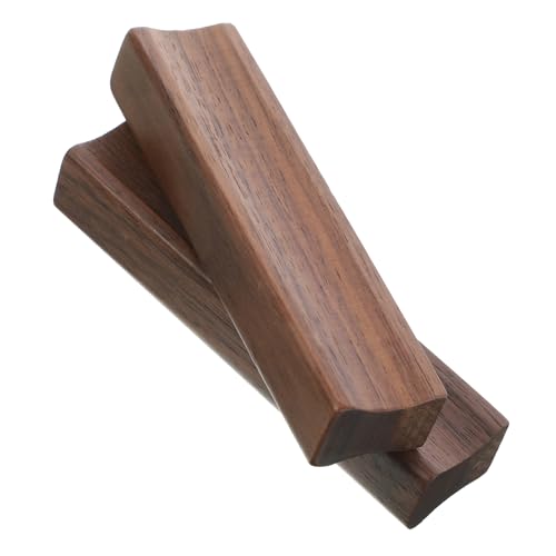 Tofficu 2 Piezas mango de madera tirón del gabinete pequeño baño pomos de armario y tiradores a juego cajón manijas de las puertas de la cocina tirador de armario de madera
