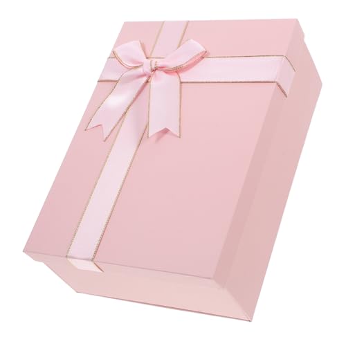 Ipetboom リボン付きギフトボックス 梱包箱 プレゼント用 紙製プレゼントケース 贈り物 包装 お祝い 記念品 アレンジメント用 長方形 イチゴ用 保存 収納