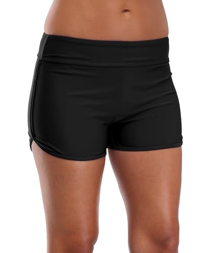 SOCIALA Women's Sporty Swim Shorts Stretchy Board Shorts Boyleg Swim Bottoms2