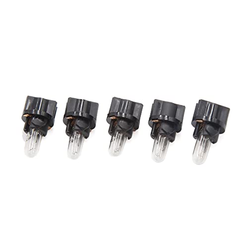 sourcing map 5pcs DC 12V T5-V2 Amber Dashboard Indicator Light for Car Internal