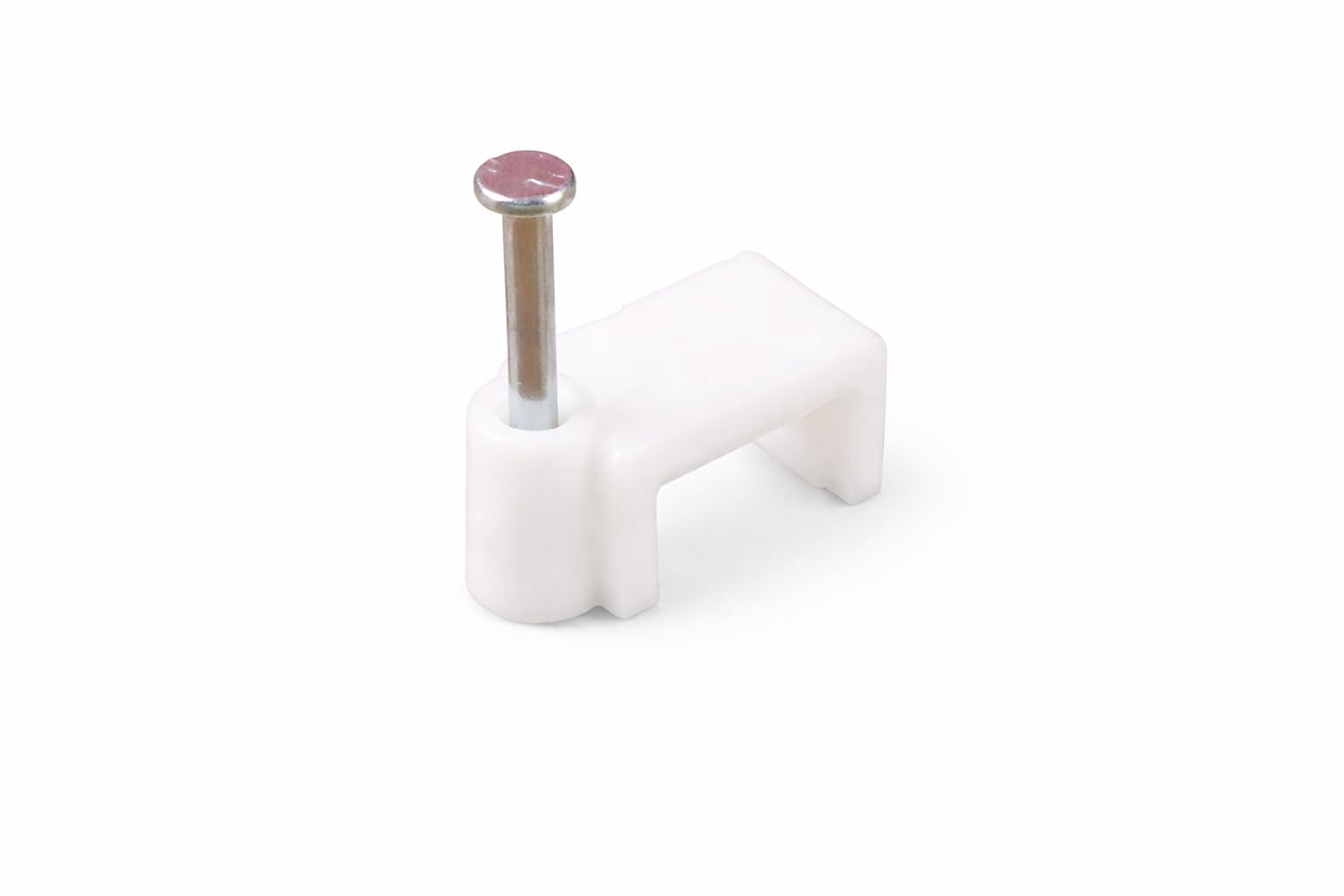 8mm Plastic Cable Nail Clip, White Polypropylene Wire Organizer with Steel Pin for Wall and Masonry Mounting-image-24