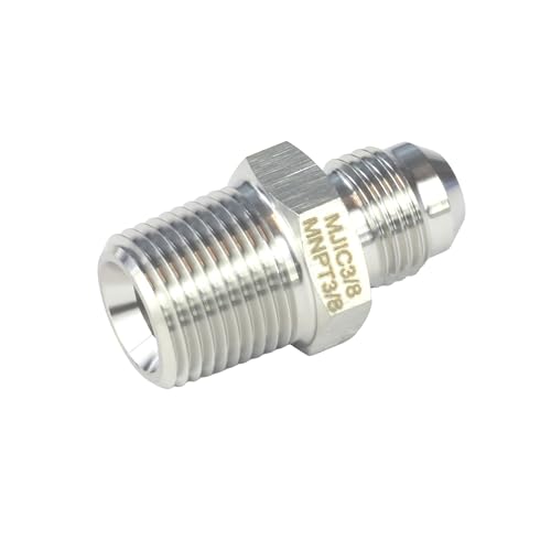 Image of HFS(R) 3 /8 inch NPT Male to 3 /8 inch JIC Male Adapter Flared Tube Fitting Pipe Connector Stainless Steel 304