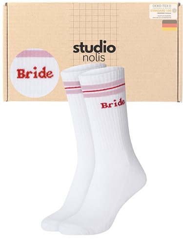 Studio Nolis Tennissocken Bride - 1er Set - Socken Damen - Team Bride-Braut-Hochzeit-JGA- Geschenk Accessoires - Oekotex100 Baumwolle (Bride 35-38)
