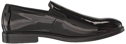 Nunn Bush Men's Centro Flex Plain Toe Slip on Formal Black Patent Loafer 6