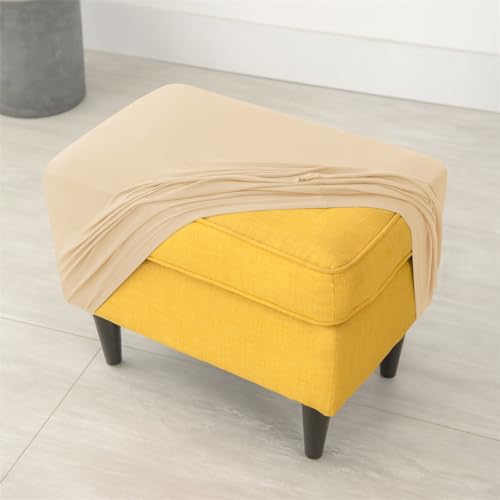 Funda elástica para sillón orejero con otomana que renueva y protege muebles de spandex 4