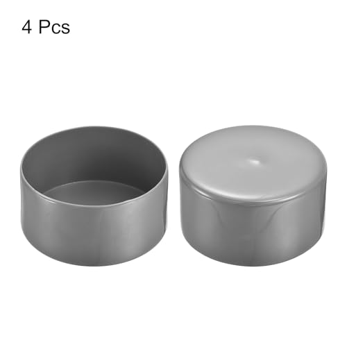 Image of uxcell 4pcs Rubber End Caps 100mm ID Vinyl Round End Cap Cover Screw Thread Protectors Dark Grey, 50mm Height