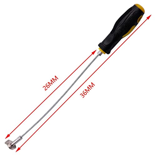 Herramienta para remover tapón de drenaje con eje flexible y llave metálica miniatura 2