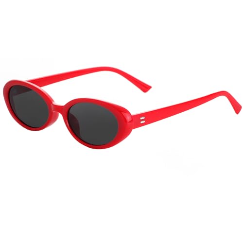 Image of Retro Oval Sunglasses for Women Men 90s Style Vintage Small Sun Glasses UV400 Protection Shades