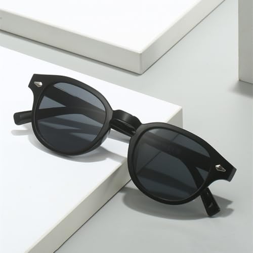 Vintage Round Sunglasses Women Men Luxury Retro Rivet Lens Female Uv4003