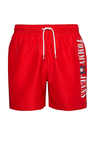 Tommy Jeans Herren Badehose Badeshort SF Medium Drawstring Gr. M Rot...