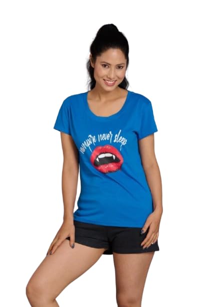 Image of Go Devil Women's Casual Printed Round Neck Oversized Stylish T Shirt