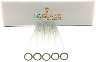 LC GLASS 8 Inch Long 5 Piece Pyrex Glass Tubes 12mm OD 8mm ID 2mm Wall