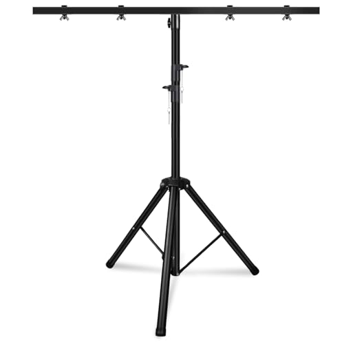 5 Core DJ Light Stand Height Adjustable 39 to 100 Heavy Duty Tripod Stage Lights Stands T Bar Hold 4 Lights for Stage Wedding Bar - LS 100