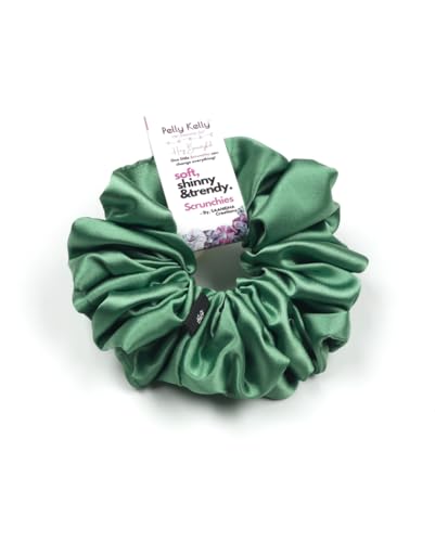 Image of Satin Scrunchies Hair Bands for Women | No-Damage Elastic Hair Ties for Ponytails & Buns | Fluffy & Stylish Rubber Bands | Extra Large Size | Pack of 5