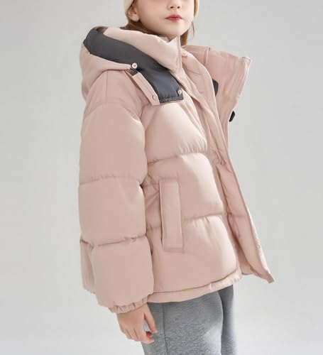 Teen Girls Quilted Puffer Jacket – Light‑Weight Color‑Block Winter Coat with High Collar, Button Front, Elastic Cuffs2