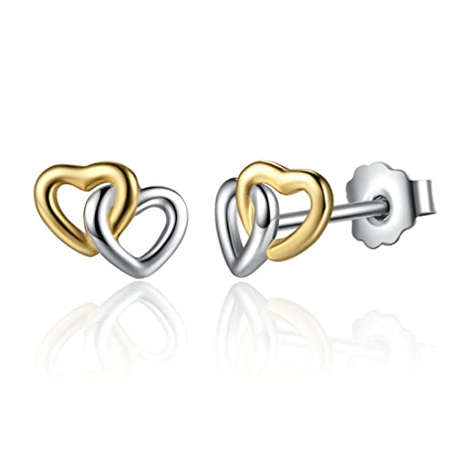 Boucles d'oreilles cœur en argent sterling pour votre tenue de fiançailles