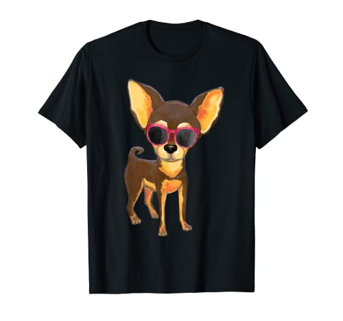 Chihuahua Shirt Sunglasses Cute Puppy Dog Mom Dad Camiseta