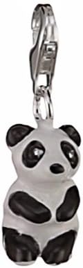 Vinani brand Germany 925 Sterling Silver Charm Pendant Panda Bear enameled HPAN