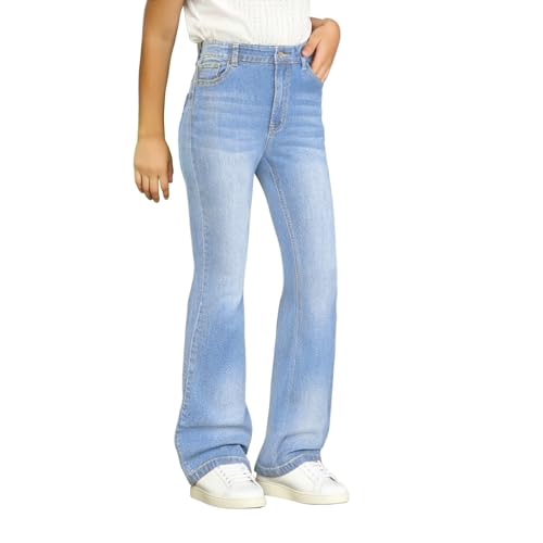 Girls Bell Bottom Jeans High Rise Casual Denim Slim Fit Flare Pants Cute Pockets Stretchy Soft Comfy Bell Bottoms4