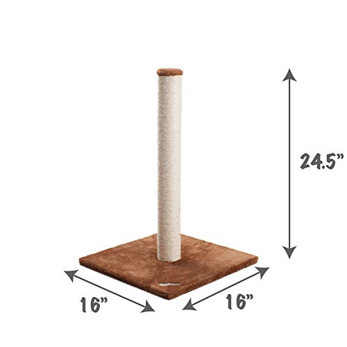 Rascador para Gatos Torre 24.5" Alto Base 16x16 Blanco Beige miniatura 5