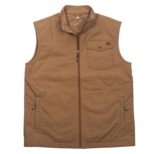 Men's Winston Vest, Wind Resistant Cotton-Performance Work Vest, Full-Zip, Quilted Interior Lining, Snap Front Pocket3