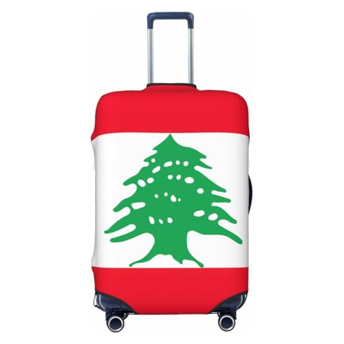 Housse de valise extensible noire taille L drapeau Liban contre les rayures de soute