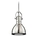 Design Classics Farmhouse Metal Mini-Pendant Satin Nickel and Black 7.38-Inch Wide